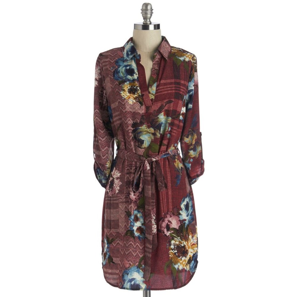NWOT Pink Owl Flight to Phoenix Shirt Dress Size L